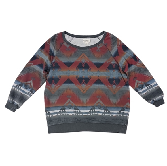 Vintage Denim & Supply Ralph Lauren Southwest Aztec Print Sweatshirt - Picture 2 of 12